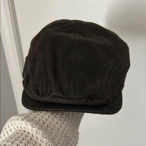 Black cloth flat cap by Stetson